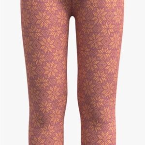 Smartwool Kids Leggings in Purple and Gold Pattern
